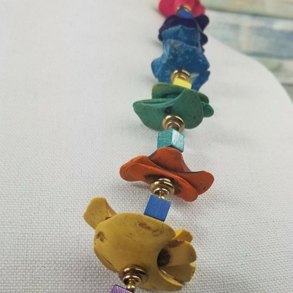 Vintage Miriam Haskell Wood Necklace E4 - Picture 4 of 10